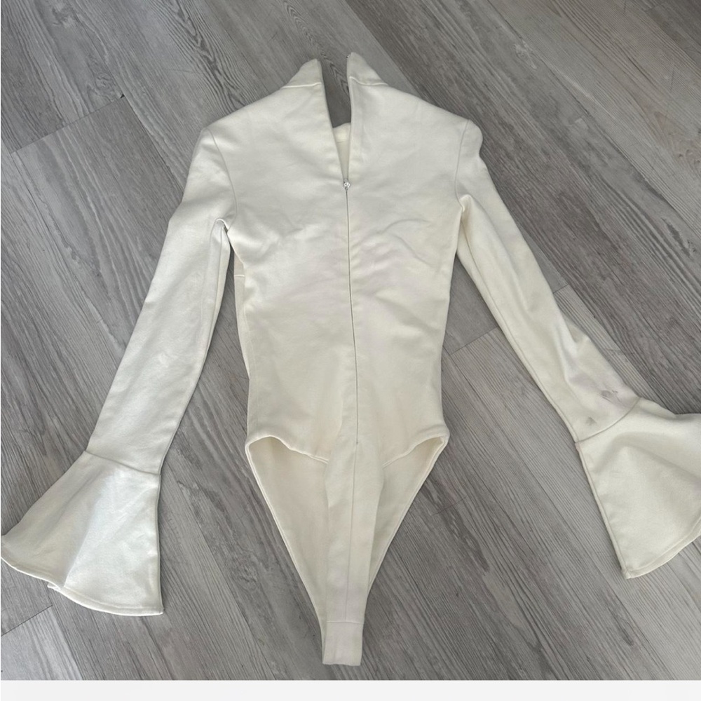 House of Cb long sleeve white bodysuit size xs